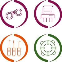 Handcuffs and Paper Shredder Icon vector