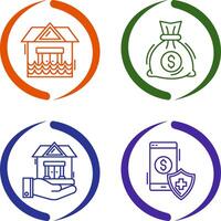 Natural Disaster and Money Bag Icon vector