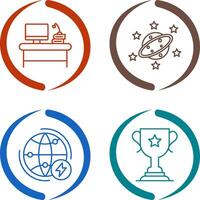 Desktop and Saturn Icon vector