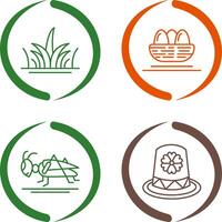 Grass and Eggs Icon vector