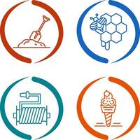 Digging and Honeycomb Icon vector