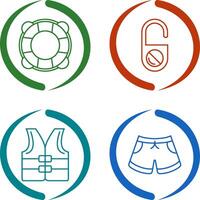 Life Preserver and Do Not Disturb Icon vector