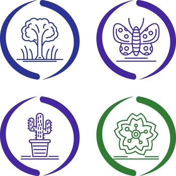 Tree and Butterfly Icon vector