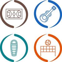 Football and Guitar Icon vector