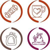 Skateboard and Mug Icon vector