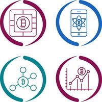 Bitcoin Chip and Mobile Icon vector