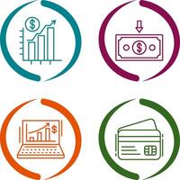 Chart Up and Money Down Icon vector