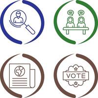 Magnifier and Meeting Icon vector