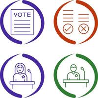 votación resultado y votar icono vector