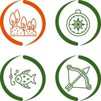 Forest and Compass Icon vector