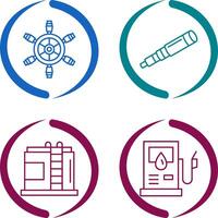 Ship Wheel and Binocular Icon vector