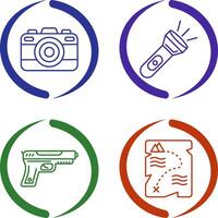 Camera and Flash Light Icon vector