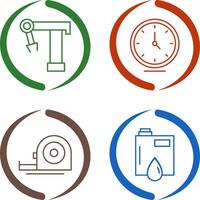 Robotic Arm and Clock Icon vector