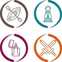 Kayak and Lamp Icon vector