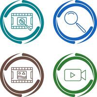 find pictures and magnifier Icon vector