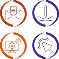 email documents and draw curve Icon vector