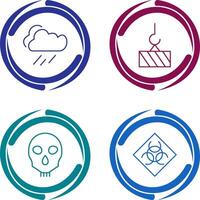 rain and heavy machinery Icon vector