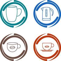 mug and kettle Icon vector