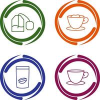 tea bag and creamy coffee Icon vector