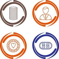 casino dealer and stack of coins Icon vector