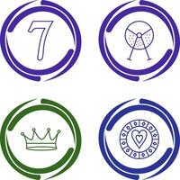 number sevens and lottery machine Icon vector