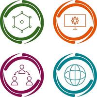 nodes and network setting Icon vector