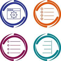 settings and numbered lists Icon vector