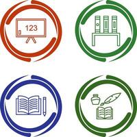 Classroom Board and Bookstand Icon vector