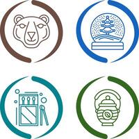 Polar Bear and Snow Globe Icon vector