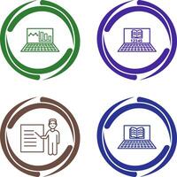 Online Stats and Online Study Icon vector