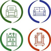 Armchair and Sofa Icon vector