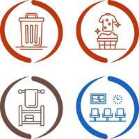 Trash Can and Laundary Icon vector