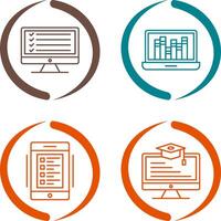 Online Checklist and Online Library Icon vector