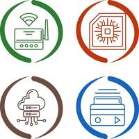Wifi Router and Chip Icon vector