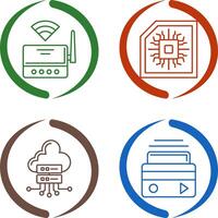 Wifi Router and Chip Icon vector