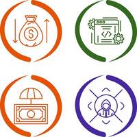 Money Bag and Coding Icon vector