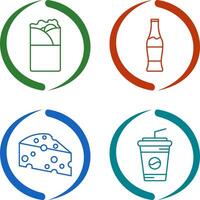 Kebab and Soda Icon vector