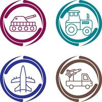 Tank and Tractor Icon vector