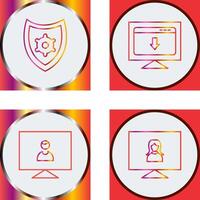 security settings and download webpage Icon vector