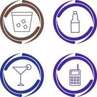 double shot and craft beer Icon vector