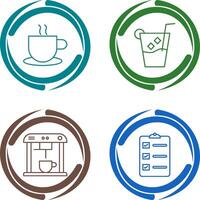 hot coffee and whiskey sour Icon vector