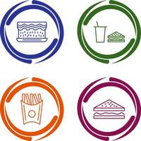 cream cake and lunch bistro Icon vector