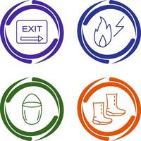 exit and electricity fire Icon vector