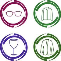 lentes y chaqueta icono vector