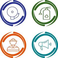 alarm and fire extinguisher Icon vector