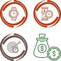 Wrist Watch and Time is Money Icon vector