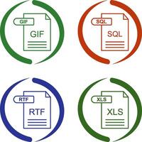 GIF and SQL Icon vector