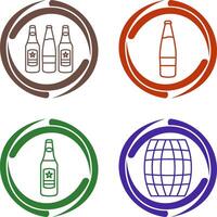 cerveza botellas y alcohol icono vector