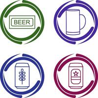 cerveza firmar y cerveza jarra icono vector