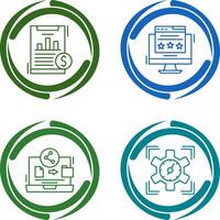 Financial Analytics and Webpage Icon vector